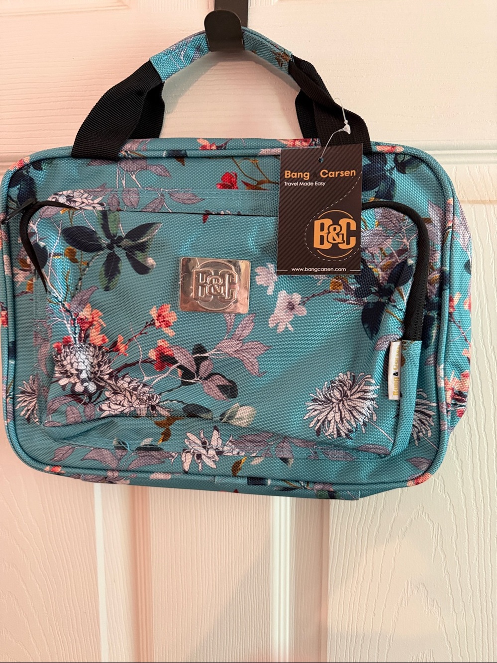 Bang Carsen Teal Floral Travel Organizer Tote